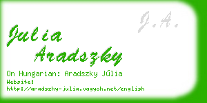 julia aradszky business card